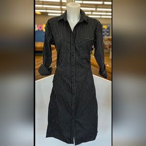Black Striped Women's Dress